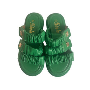 Shein Ruched Chunky Platform Slide Womens Strappy Sandals SZ 6